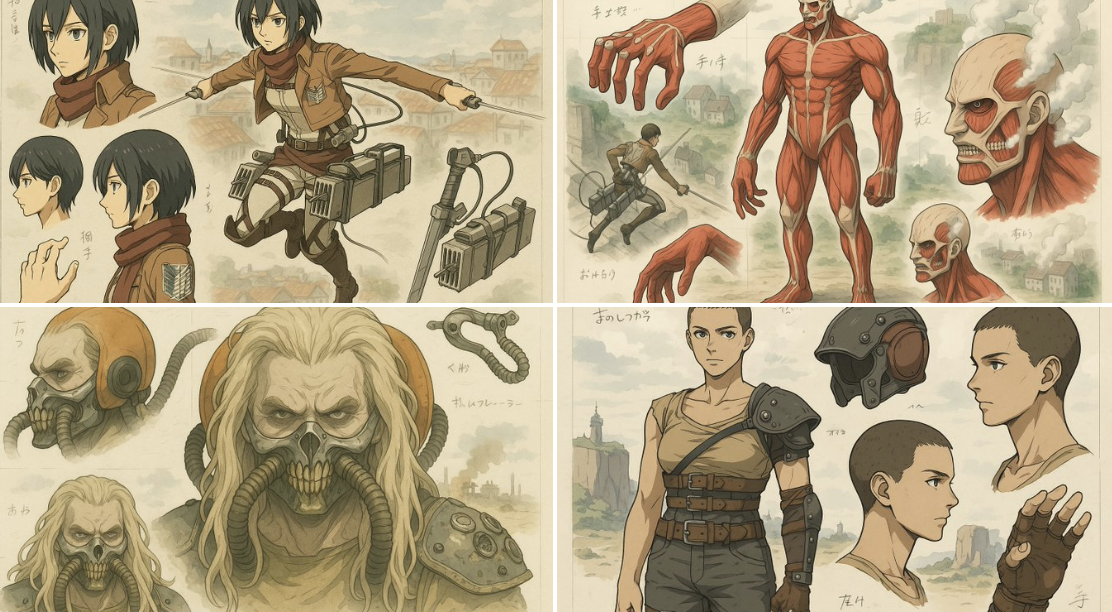 Anime Mecha Style Mechanical Design Blueprint