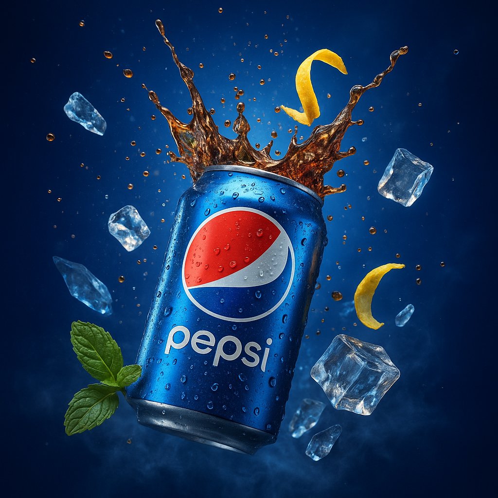 Brand Product Digital Advertisement - Bursting Pepsi Can