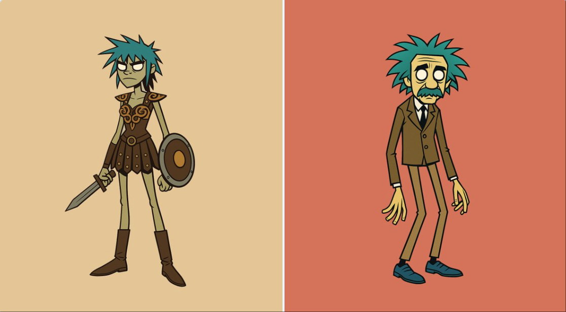 Gorillaz Style Character Portrait