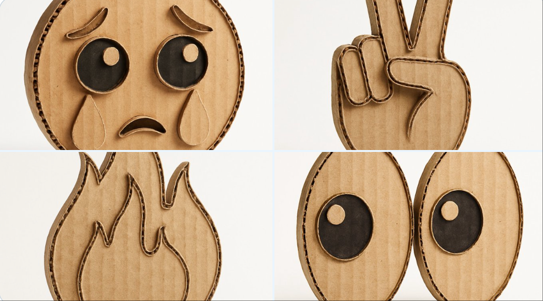 Transforming Emojis into Cardboard Sculptures
