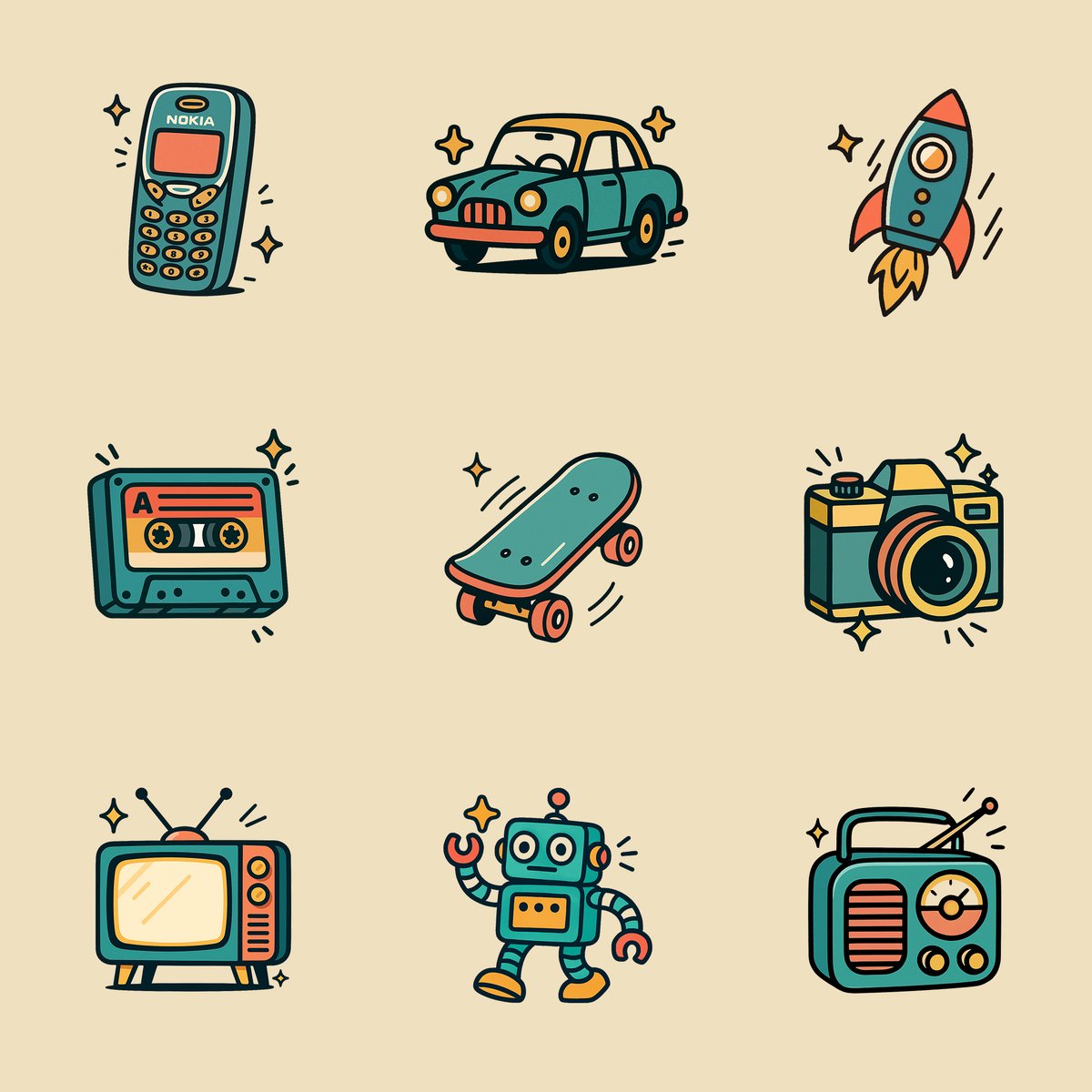 Retro-Stil-Icon