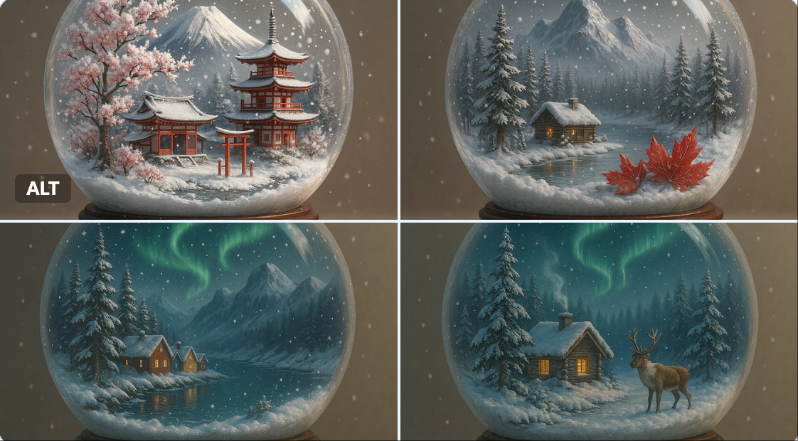 Winter Country Snow Globe - 2