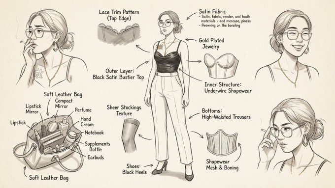 Hand-Drawn Fashion Concept Breakdown Sheet