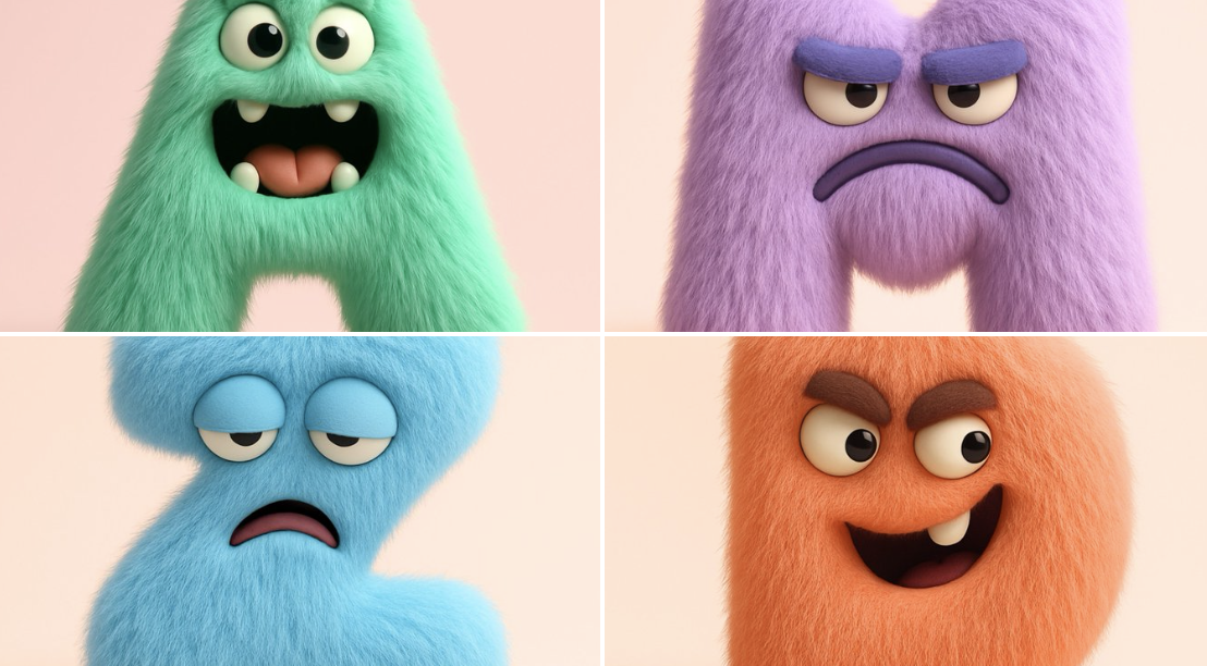 A-Z Fluffy Monster Letters