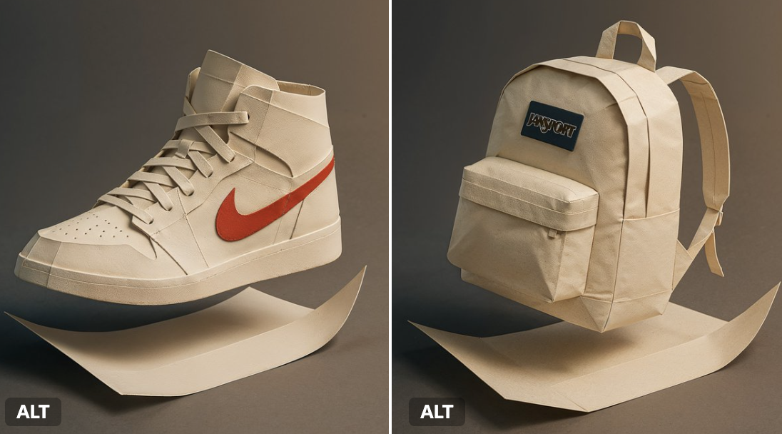 Brand Paper Folded into 3D Shapes